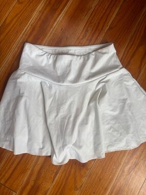 White Athletic Skirt with Built-In Shorts
